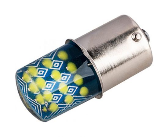 Автолампа SKYWAY диод, S25 (P21W), 12 В, 24 COB диодов, BA15s, 1-конт., белая S08201537 