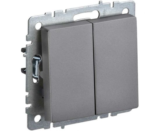 2-клавишный выключатель IEK Brite 10а вс10-2-0-брс сталь BR-V20-0-10-K46 