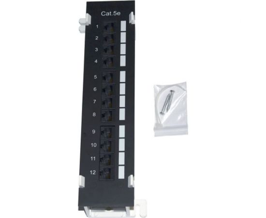 Настенная патч-панель TWIST 1U, 12 портов, RJ-45, cat. 5e, PP-W-1U-12-C5E-TWCS 