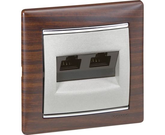 Компьютерная двойная розетка, алюминий RJ45 UTP Legrand Valena 770239 – изображение 2