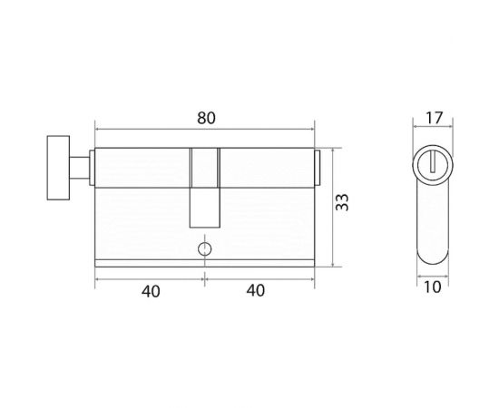 Алюминиевый цилиндр Trodos ЦМВ 80, 40/40-3K CP хром 208070 – изображение 2
