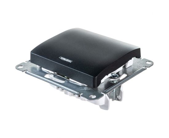 1-клавишный механизм выключателя Schneider Electric скрытой проводки Glossa 10А IP20 1а 10AX антрацит GSL000713 – изображение 2