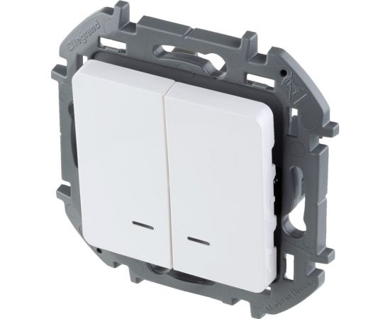 Двухклавишный выключатель Legrand с подсветкой - INSPIRIA - 10 AX - 250 В - белый 673630 – изображение 3
