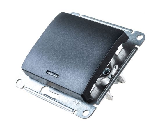 1-клавишный механизм выключателя Schneider Electric скрытой проводки Glossa 10А IP20 1а 10AX антрацит GSL000713 – изображение 3