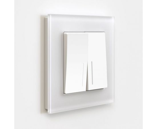 Двухклавишный выключатель WERKEL W1120161 с подсветкой белый матовый a059273 – изображение 3