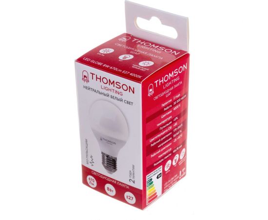 Светодиодная лампа THOMSON LED GLOBE 8W 670Lm E27 4000K TH-B2040 – изображение 4