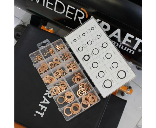 Набор медных шайб 150 шт WIEDERKRAFT WDK-214067 – изображение 4