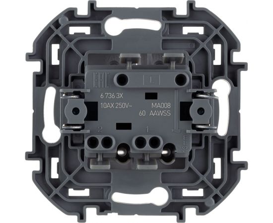 Двухклавишный выключатель Legrand с подсветкой - INSPIRIA - 10 AX - 250 В - белый 673630 – изображение 4
