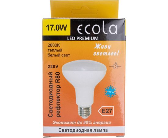 Светодиодная лампа Ecola Reflector R80 LED Premium 17,0W 220V E27 2800K композит 114x80 G7NW17ELC – изображение 4