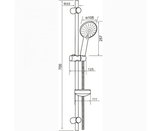 Душевой набор Orange ручной душ, шланг, штанга, хром lm37pr – изображение 8