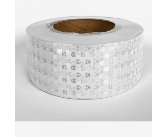 Светоотражающая самоклеящаяся лента СИМАЛЕНД белая, 5 см х 25 м 2604176 