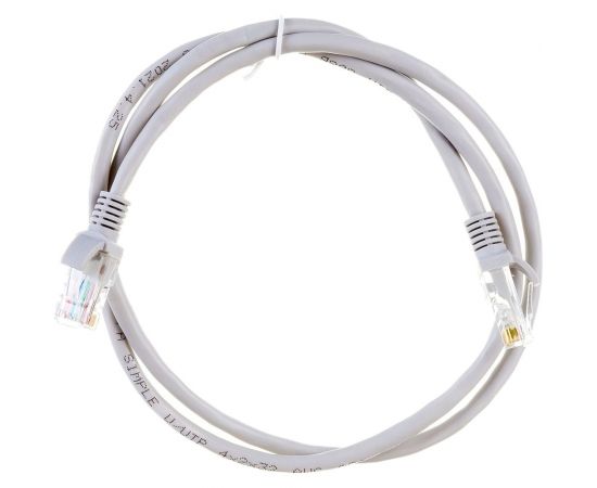 Патч-корд ЭРА Simple PC-1U-A U/UTP категория 5e, длина 1 метр, неэкранированный, серый, Б0051370 