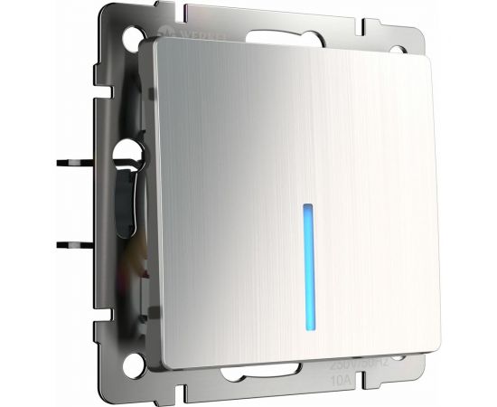 Одноклавишный выключатель WERKEL W1110102 с подсветкой глянцевый никель a051080 