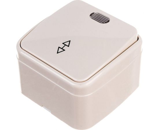 1-клавишный переключатель на 2 направления TDM открытой установки с подсветкой IP20 10А, слоновая кость Дача SQ1824-0019 