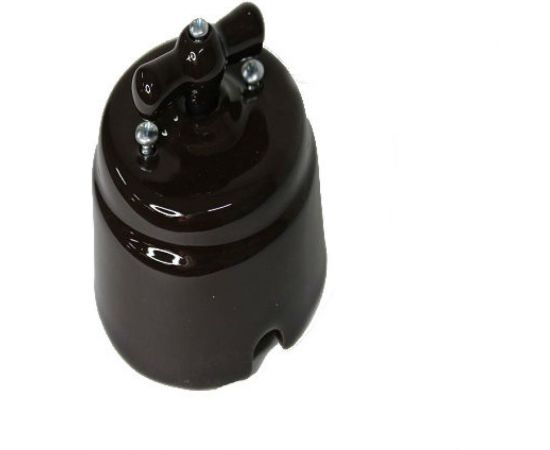 Поворотный выключатель Interior Electric керамика, шоколад, серия АРБАТ ВК004 