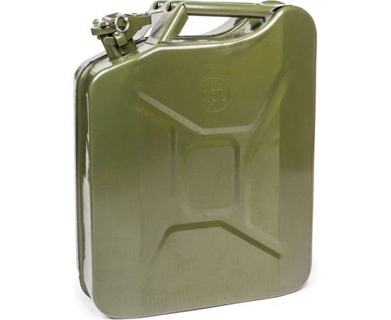 Канистра стальная вертикальная 20 литров, крышка с фиксатором TopAuto КМ20 