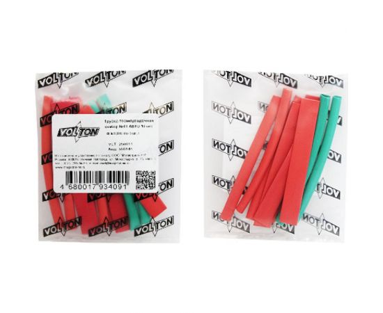 Термоусадочная трубка VOLTON набор №11 10шт. Ф 6/3, 8/4 по 5 шт. VLT250051 