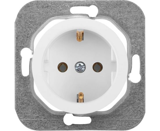 Механизм розетки Bylectrica 1-местная, скрытая установка, с заземляющим контактом, серия ПРОВАНС, белый РС16-1402 