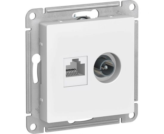 Механизм розетки Schneider Electric 2-м ATLAS DESIGNRJ45 кат. 5E+TV белый ATN000189 