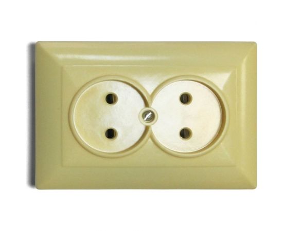 Двухместная розетка ООО Ливны-Электро скрыт. установки РС 10-010 слоновая кость РС 1031 