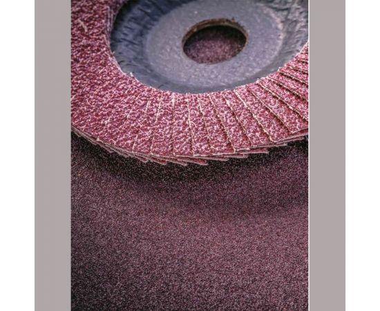 Круг лепестковый торцевой, прямой, оксид алюминия 125х22.2 мм, P-120 ABRAFORM AF-FLAP-CN-125-P120-AO – изображение 2