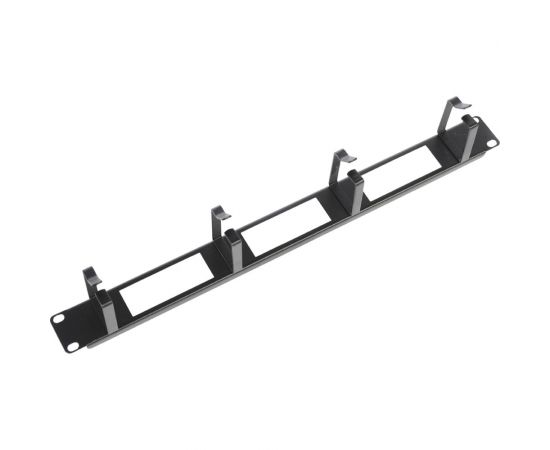 Горизонтальный кабельный органайзер ЦМО с окнами, 19, 1U, 4 кольца, черный ГКО-О-4.62-9005 – изображение 2