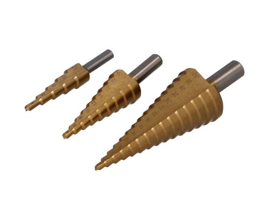 Сверла ступенчатые набор 3 шт FASTER TOOLS 2533 – изображение 2