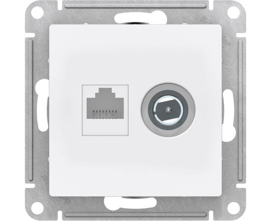 Механизм розетки Schneider Electric 2-м ATLAS DESIGNRJ45 кат. 5E+TV белый ATN000189 – изображение 2