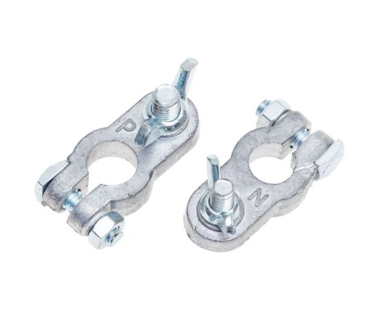 Клеммы АКБ в комплекте StartVOLT свинец, гайка-барашек 8мм SBT 001 – изображение 2