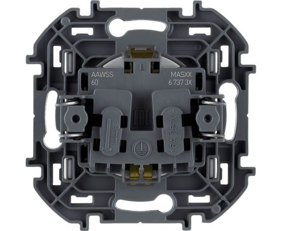 Розетка Legrand 2К+З со шторками - немецкий стандарт - 16 А - 250 В - INSPIRIA - алюминий 673732 – изображение 2