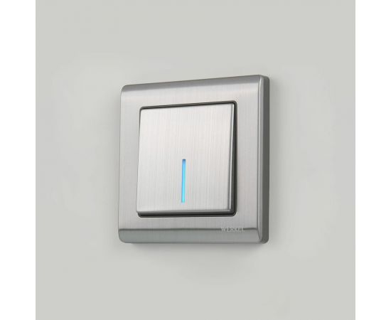 Одноклавишный выключатель WERKEL W1110102 с подсветкой глянцевый никель a051080 – изображение 2