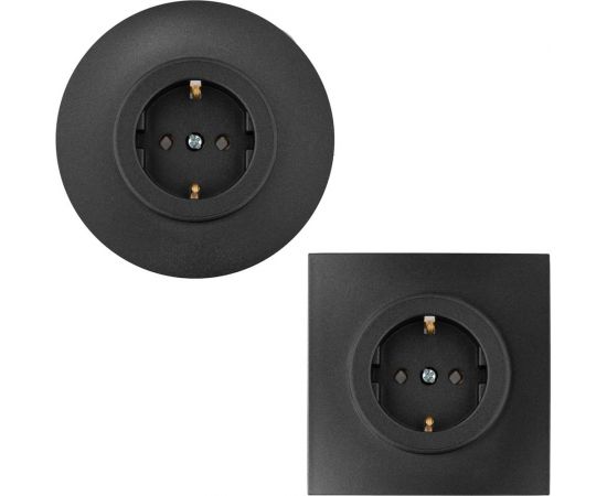 Механизм розетки Bylectrica 1-местная, скрытая установка, с заземляющим контактом, серия ПРОВАНС, РС16-1402 графит – изображение 2