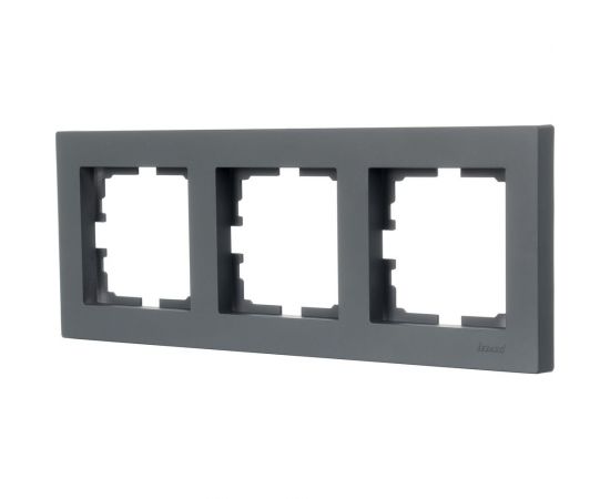 3-ая горизонтальная рамка Lezard VESNA без вставки, графит 742-3400-148 – изображение 2