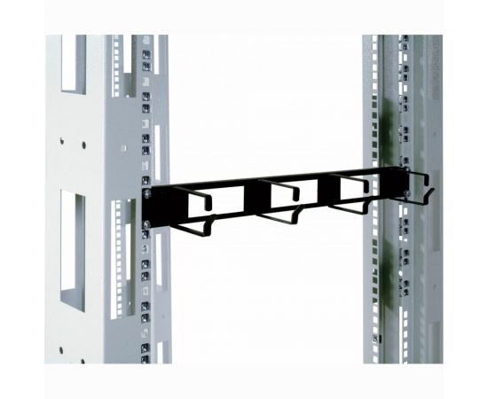 Горизонтальный кабельный органайзер ЦМО с окнами, 19, 1U, 4 кольца, черный ГКО-О-4.62-9005 – изображение 3