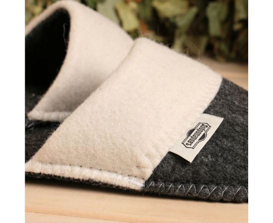 Тапочки банные Добропаровъ серые, с отворотом, 26 см внутренняя стелька 7819676 – изображение 3