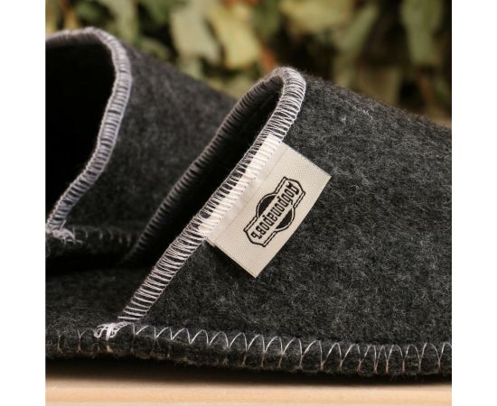 Тапочки банные Добропаровъ серые, без вышивки, женские, 26 см внутренняя стелька 7819677 – изображение 3