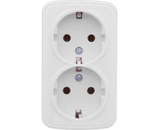 2-местная розетка EKF Минск, ОП, 16А, Basic, с заземлением, белая SQEGR16-128-10 – изображение 3