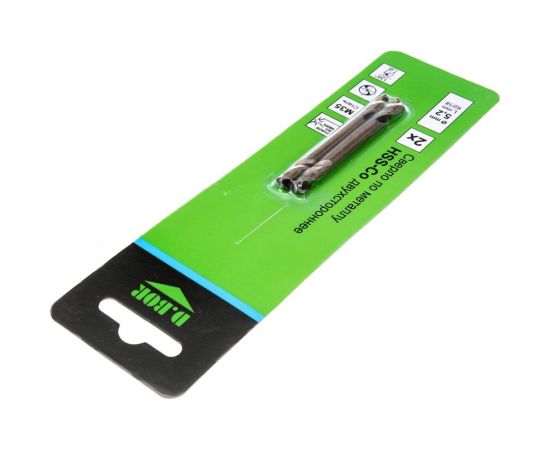 Сверло по металлу двухсторонне COBALT 5%, HSS-Co, 5.2х18х62 мм, 2 шт D.BOR D-TD-DE-CO5-052-02 – изображение 3