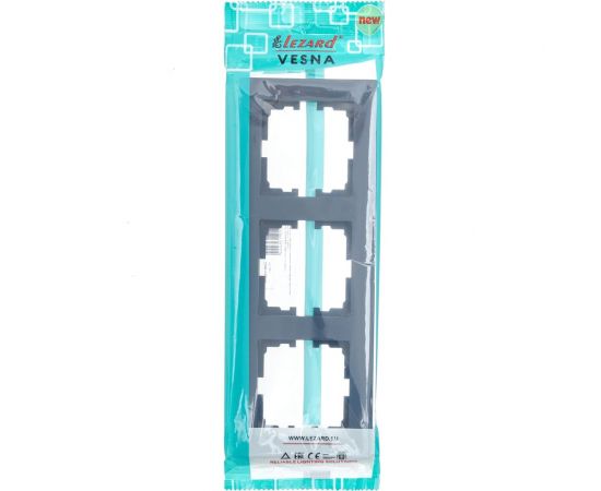 3-ая горизонтальная рамка Lezard VESNA без вставки, графит 742-3400-148 – изображение 4