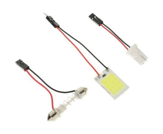 Светодиодная автолампа СИМАЛЕНД, 12 В, 16 SMD, два переходника, свет белый 5464517 – изображение 5