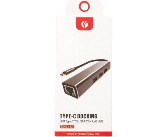 Кабель-концентратор VCOM USB 3.1 Type-C /m - RJ-45+3port USB 3.0/f, Aluminum Shell DH311A – изображение 7