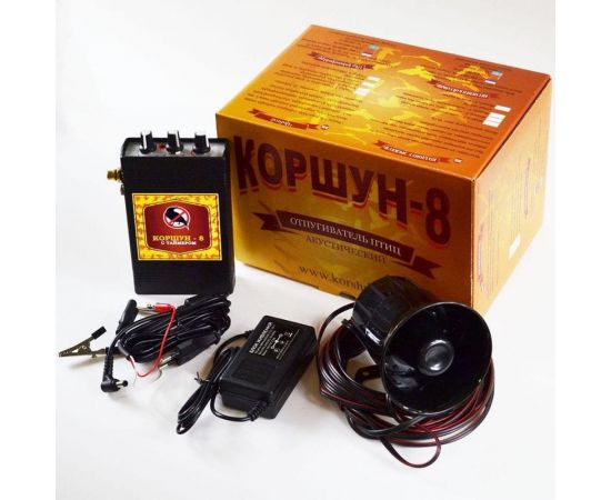 Биоакустический отпугиватель птиц Коршун Korshun-8 от мелких и врановых птиц с 1 динамиком 8 