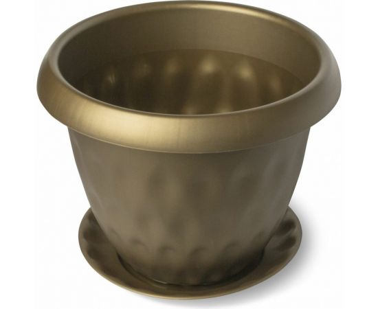 Горшок для растений с поддоном Martika Розетта 1.7 л, диам. 170 мм, золотой С126ЗОЛ 