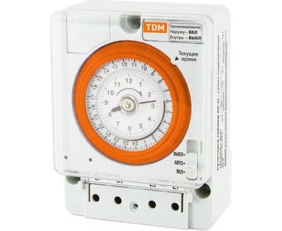 Аналоговое суточное реле TDM АР-П-15мин/24ч-20А, монтажная плоскость SQ1503-0022 