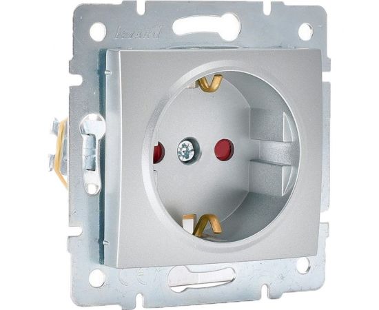 Розетка с защитой от детей Lezard, KARINA, керамика, матовое серебро, 707-4388-124 