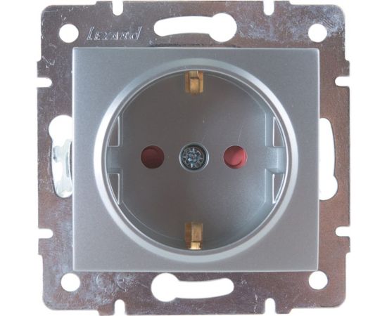 Розетка с защитой от детей Lezard, KARINA, керамика, матовое серебро, 707-4388-124 – изображение 2