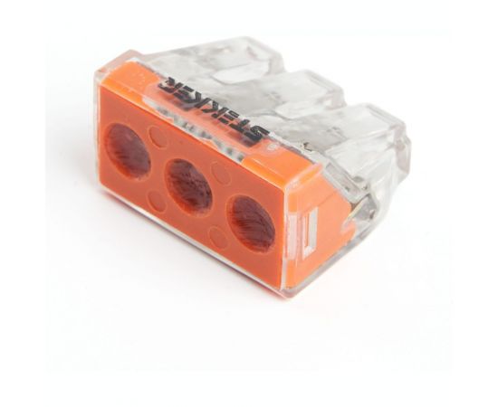 Монтажная 3-проводная клемма STEKKER для 1-жильного проводника (с пастой), LD773-173-1, 39871 – изображение 2