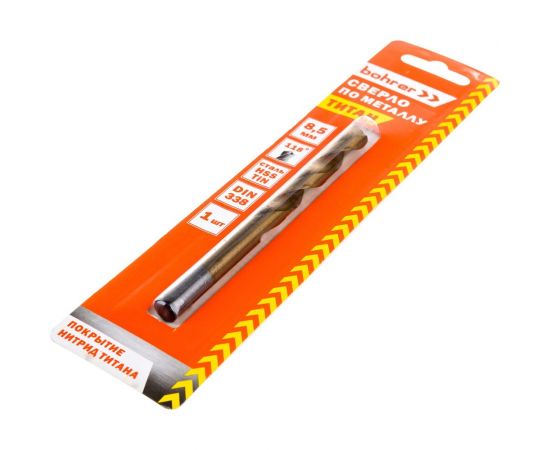 Сверло по металлу (1 шт; 8.5х75х117 мм; HSS-TiN; DIN 338 RN) BOHRER 31570851 – изображение 2