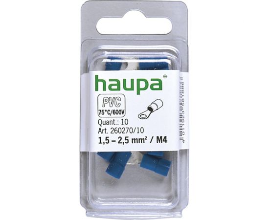 Кабельный наконечник с кольцом HAUPA НКИ 1,5-2,5 M4, ПВХ упаковка 10 шт. 260270/10 – изображение 2