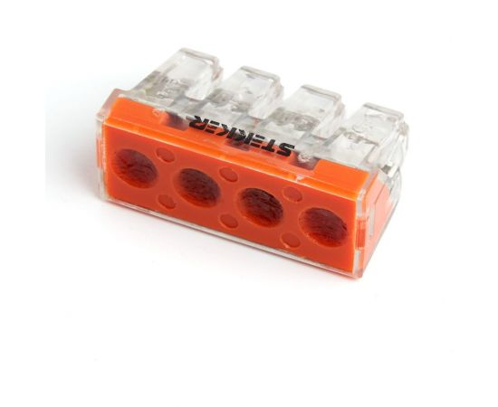 Монтажная 4-проводная клемма STEKKER для 1-жильного проводника (с пастой), LD773-174-1, 50 штук 39872 – изображение 2